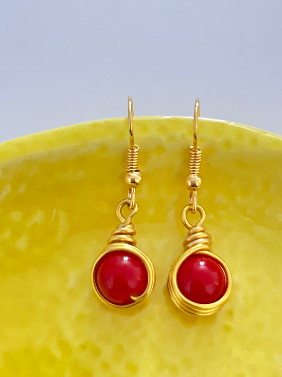 Red Bauble Earrings