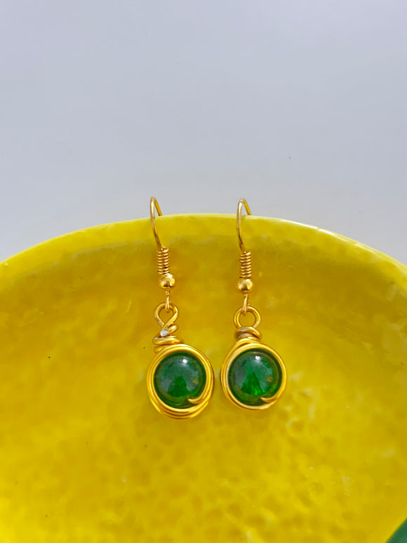 Green Bauble earrings