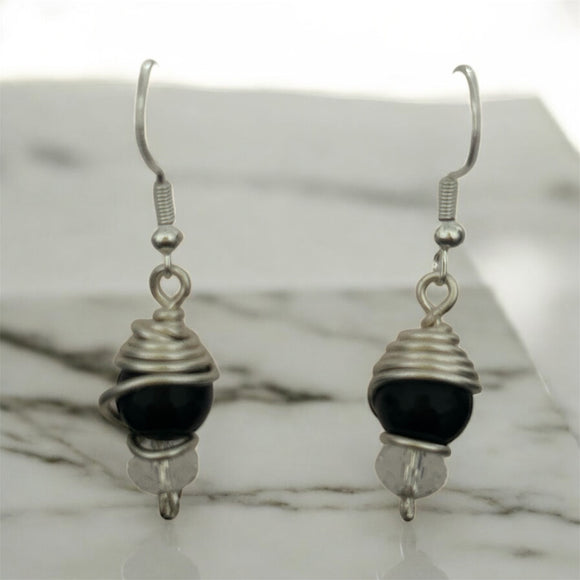 Black Twist Earrings